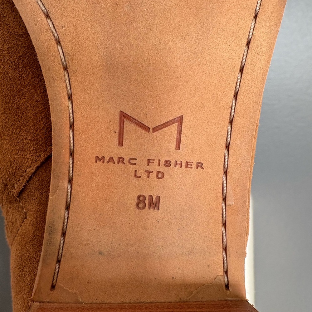 Marc Fisher- Tan Suede Ankle Booties - Picture 10 of 11